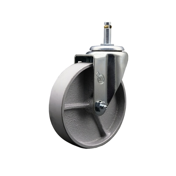 Service Caster Semi Steel Swivel Grip Ring Stem Caster 5'' Wheel & 7/16'' Stem SCC-GR20S515-SSR-716138 - main